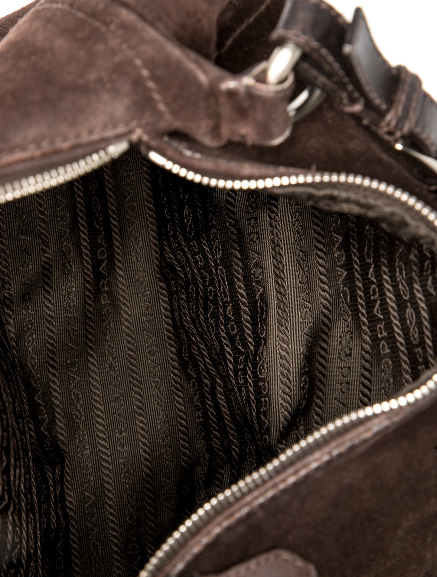 Prada Enameled Metal Triangle Shoulder Bag