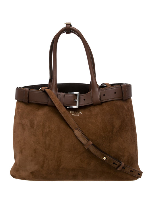 Prada Scamosciato Suede Buckle Large