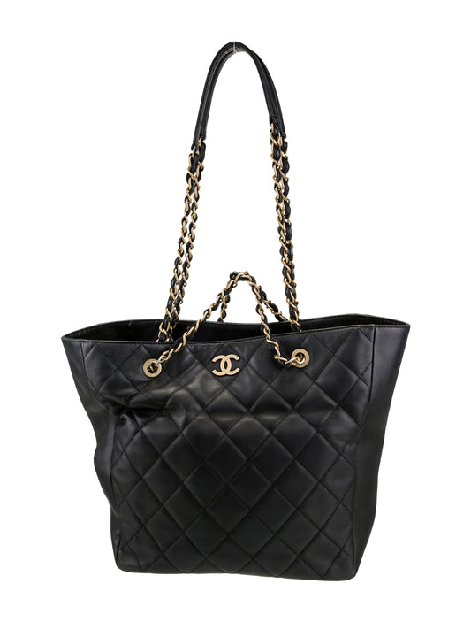 Chanel Quilted Shopping Tote