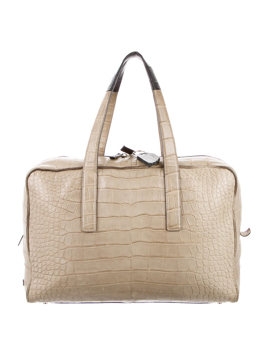 Calvin Klein Collection Embossed Crocodile Weekender Travel Bag