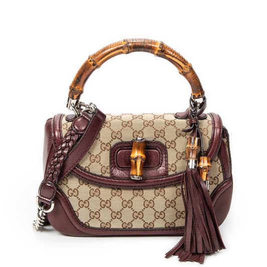 Gucci Canvas Bamboo Tassel Top Handle