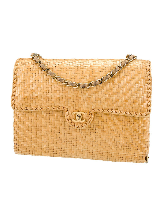 Chanel Vintage Wicker Medium Flap Bag