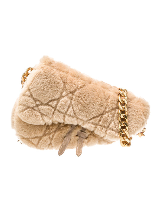Dior x ERL Cannage Venice Shearling Cannage Saddle Bag 2022