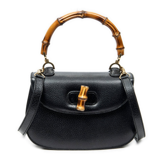 Gucci Leather Medium Bamboo Top Handle Flap