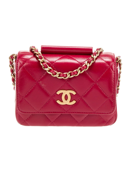 Chanel Quilted CC Mini Handle Bag