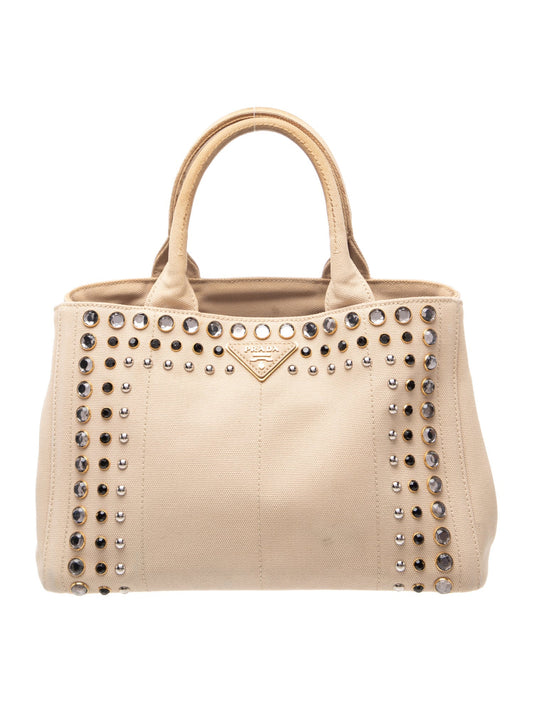Prada Enameled Metal Triangle Grommet Canapa