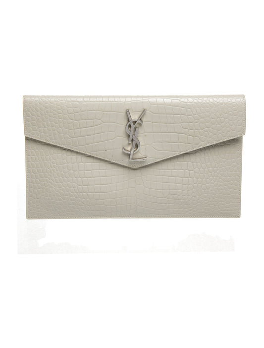 Yves Saint Laurent Embossed Leather Portfolio