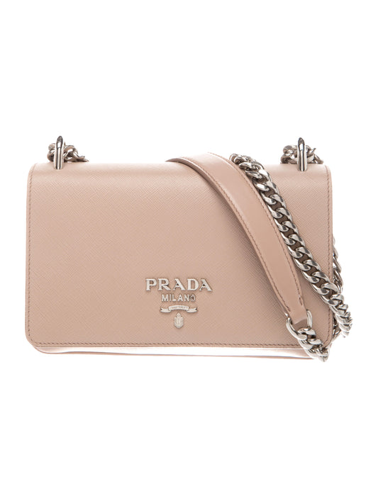 Prada Enameled Metal Triangle Pattina w/ Tags