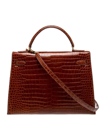 Hermès Shiny Porosus Crocodile Kelly Sellier 32