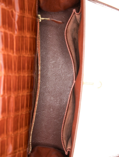 Hermès Shiny Porosus Crocodile Kelly Sellier 32