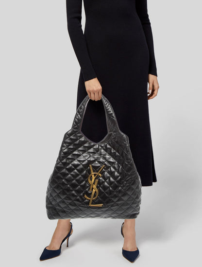 Saint Laurent Quilted Monogram Icare Shopping Tote Maxi 2025