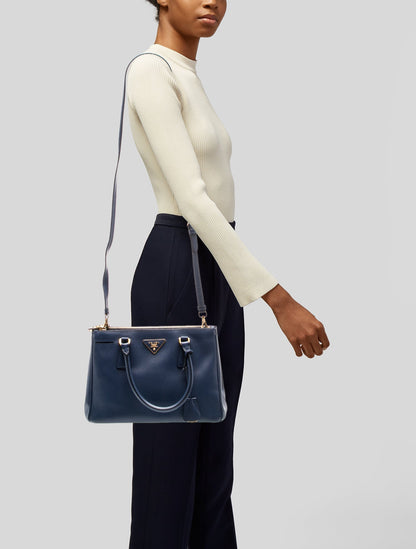 Prada Saffiano Leather Galleria Double Zip Small