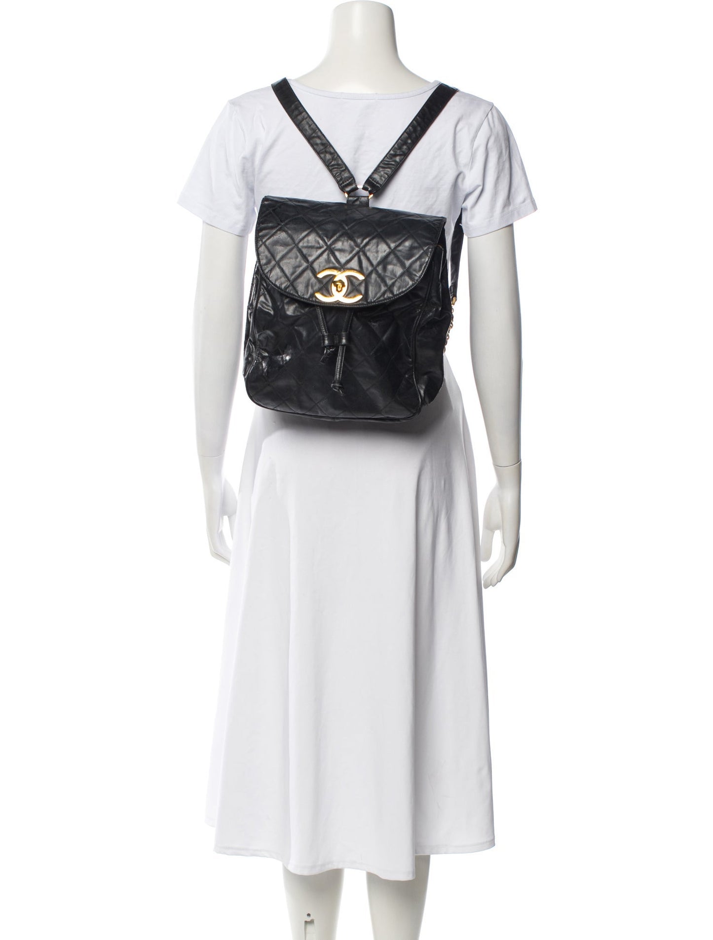 Chanel Vintage Quilted CC Backpack