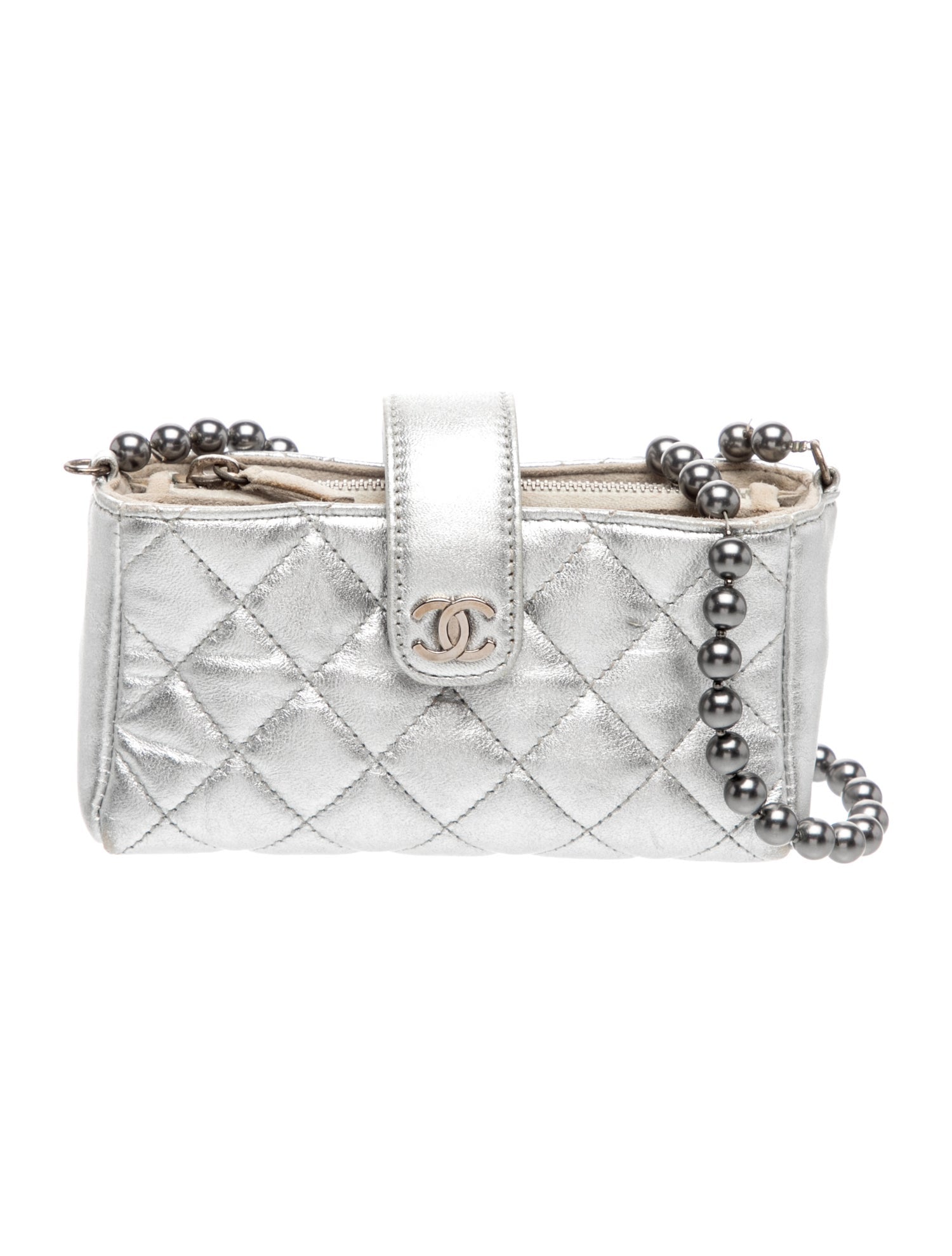 Chanel Pearl CC O-Phone Holder w/ Chain
