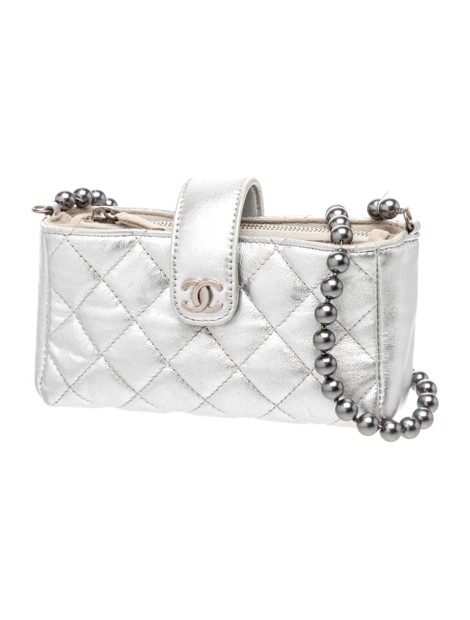 Chanel Pearl CC O-Phone Holder w/ Chain