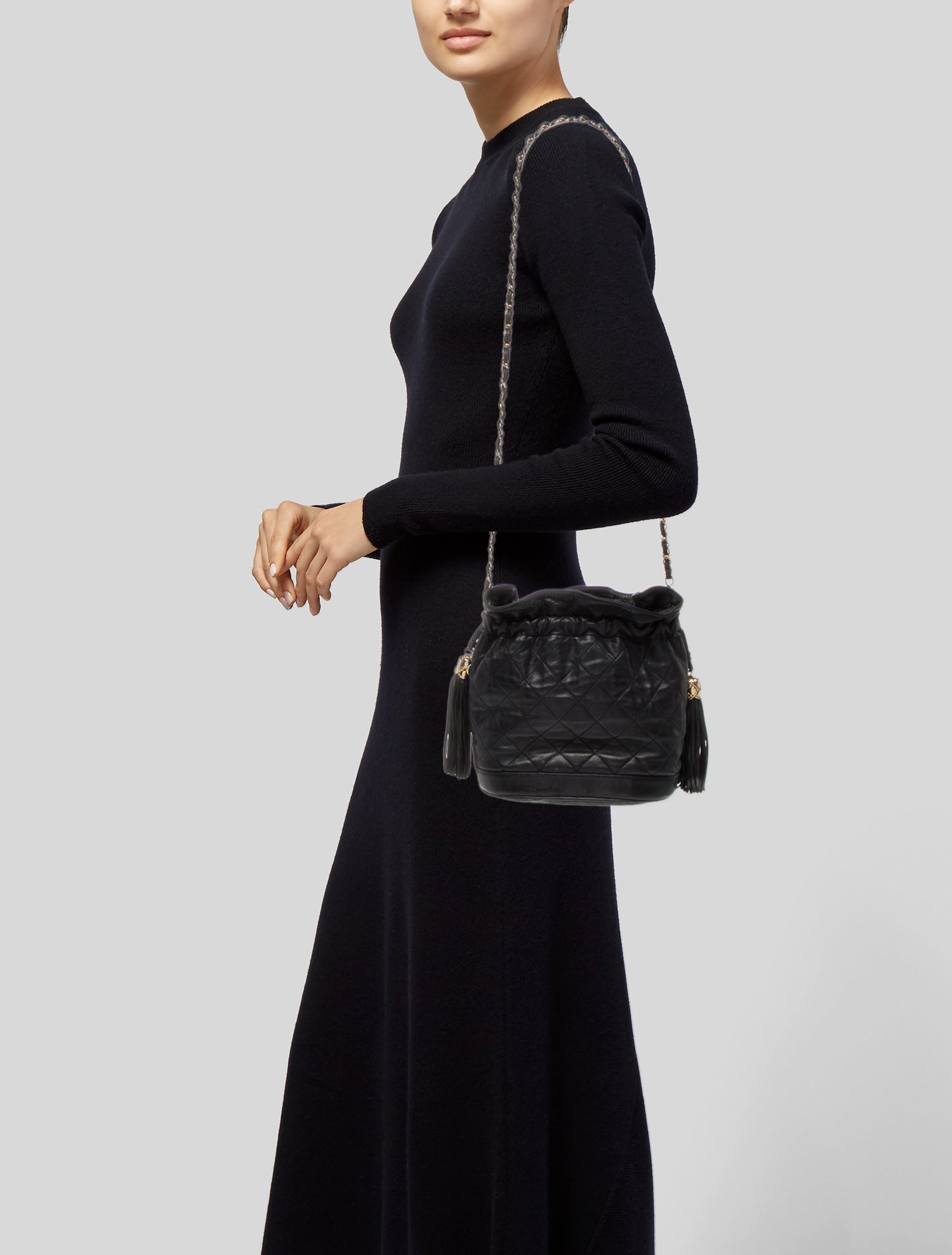 Chanel Quilted Tassel Bucket Bag