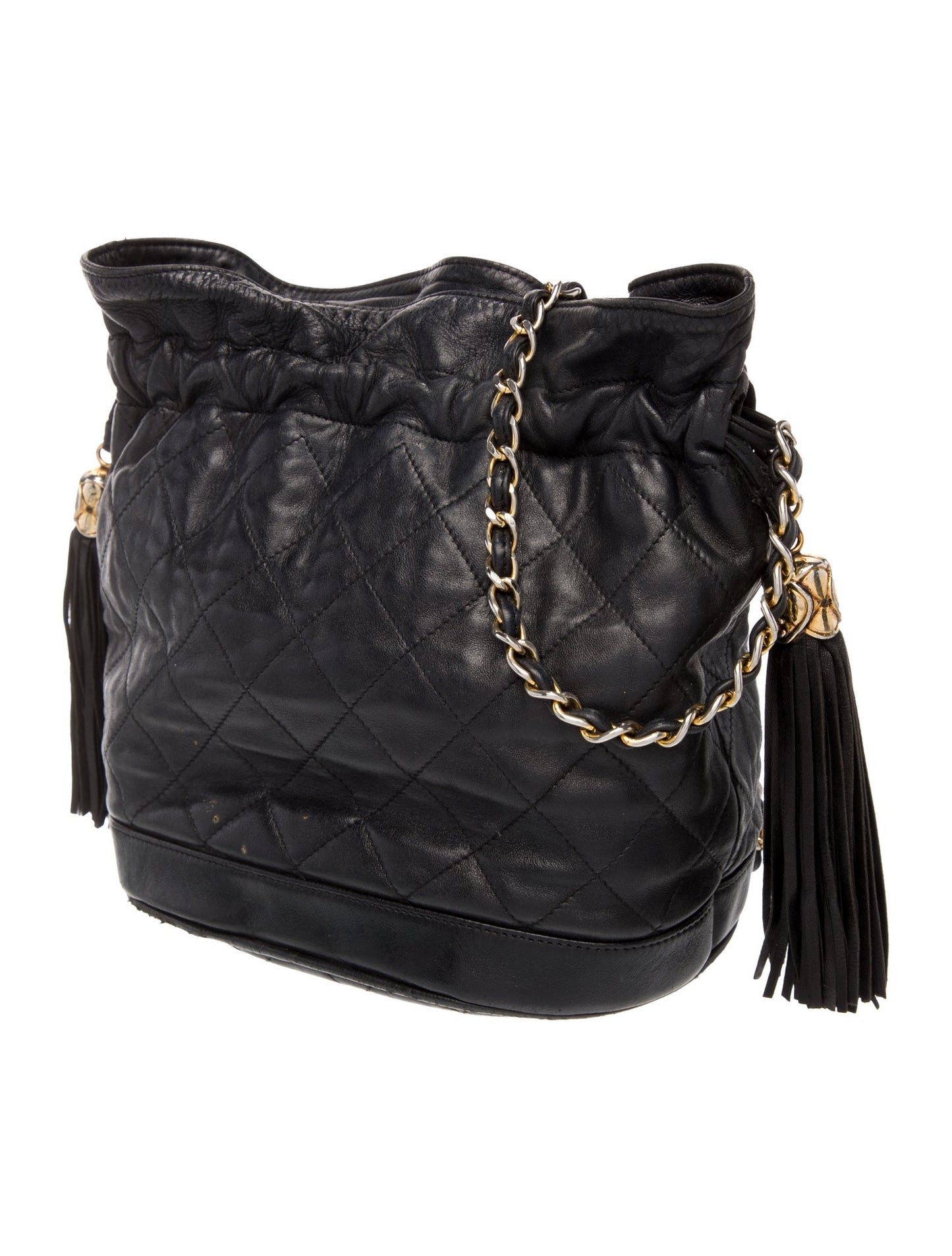 Chanel Quilted Tassel Bucket Bag