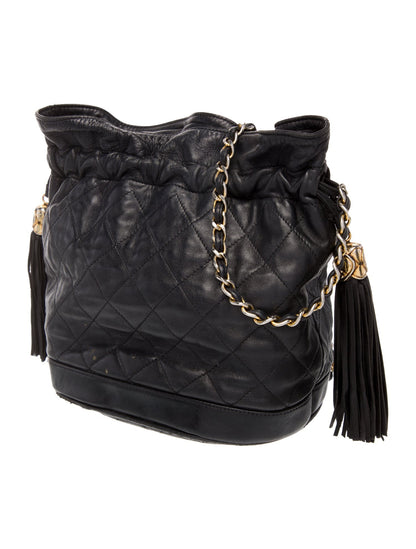 Chanel Quilted Tassel Bucket Bag
