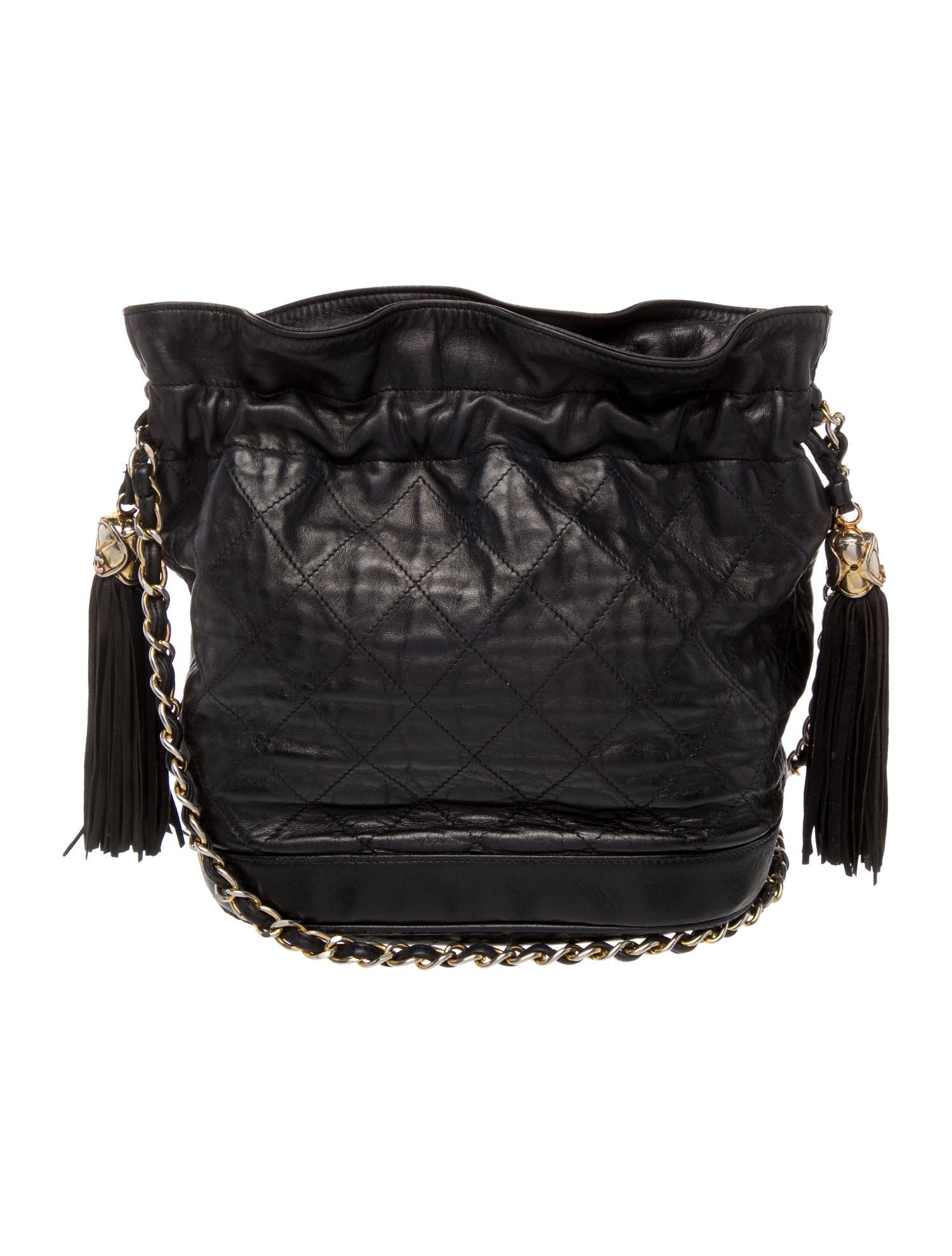 Chanel Quilted Tassel Bucket Bag