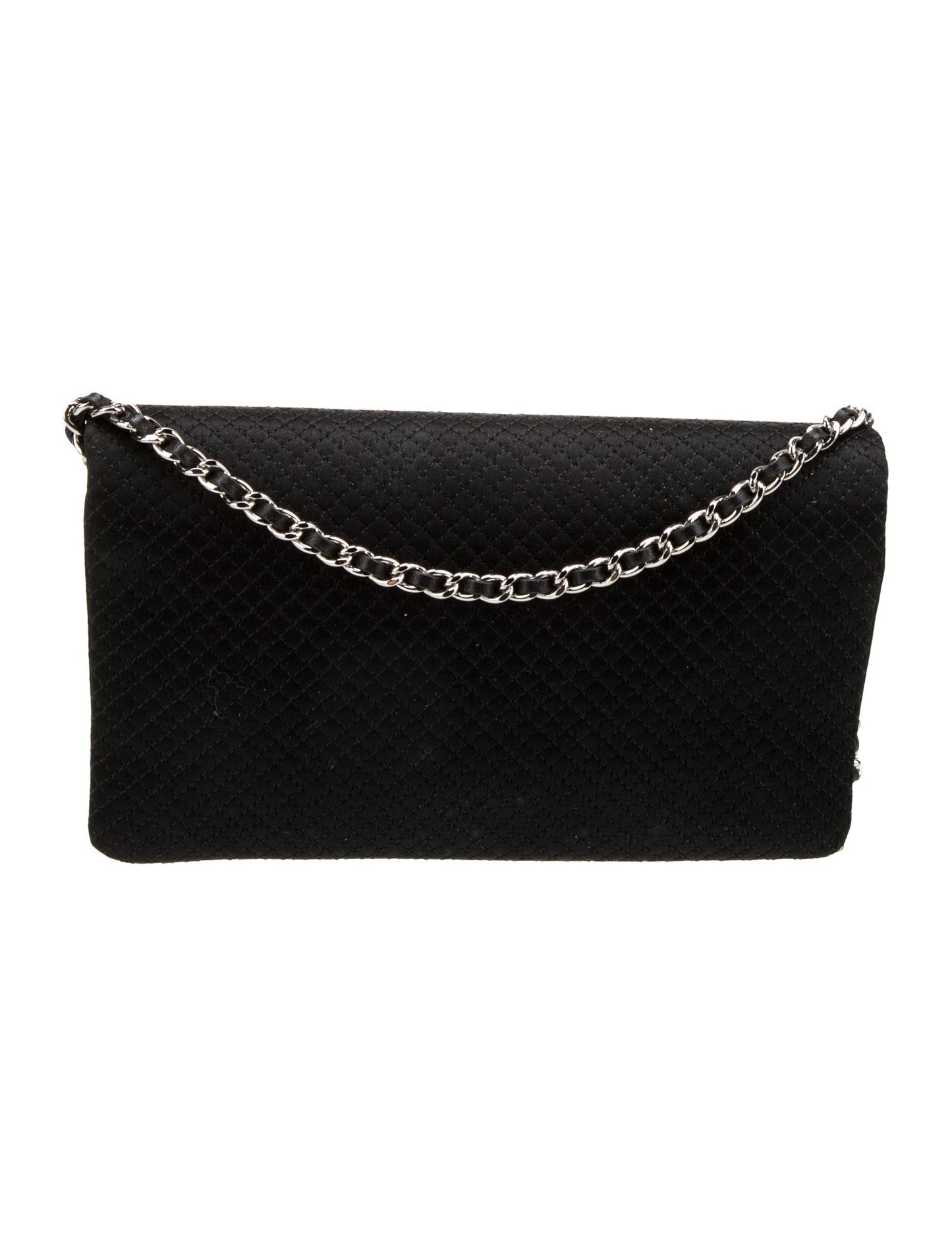 Chanel Satin Vanity Mirror Clutch w/Chain