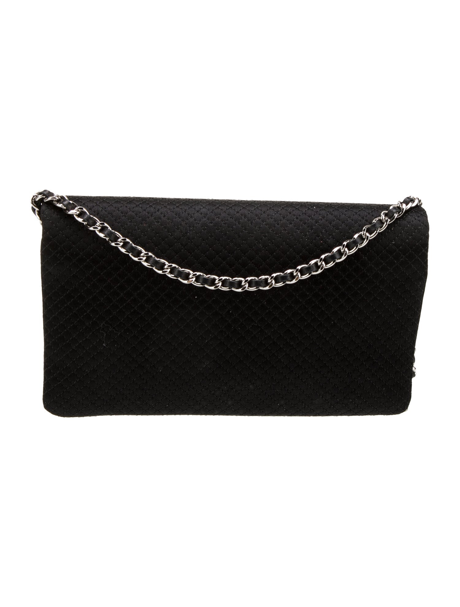Chanel Satin Vanity Mirror Clutch w/Chain