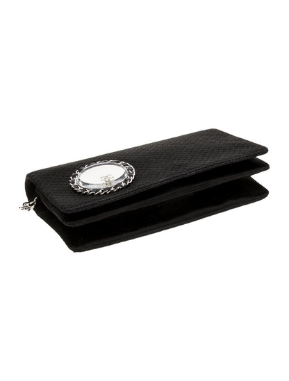 Chanel Satin Vanity Mirror Clutch w/Chain