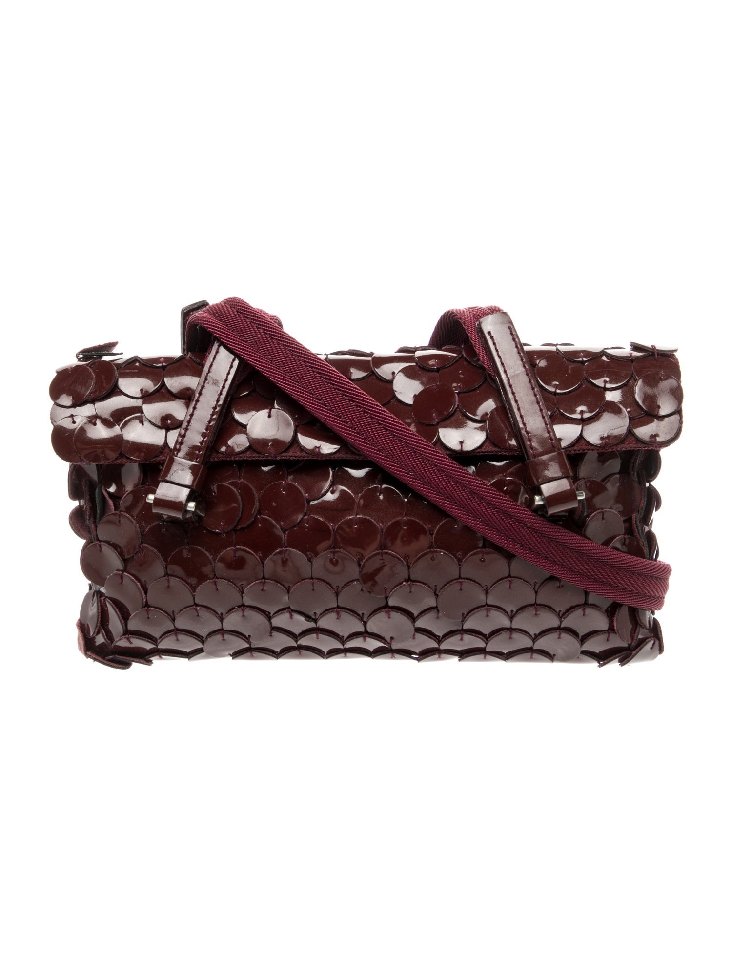 Prada Enameled Metal Triangle Shoulder Bag