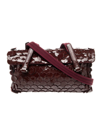Prada Enameled Metal Triangle Shoulder Bag