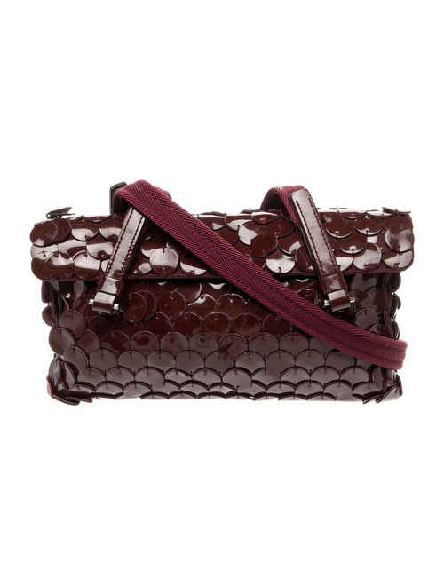 Prada Enameled Metal Triangle Shoulder Bag