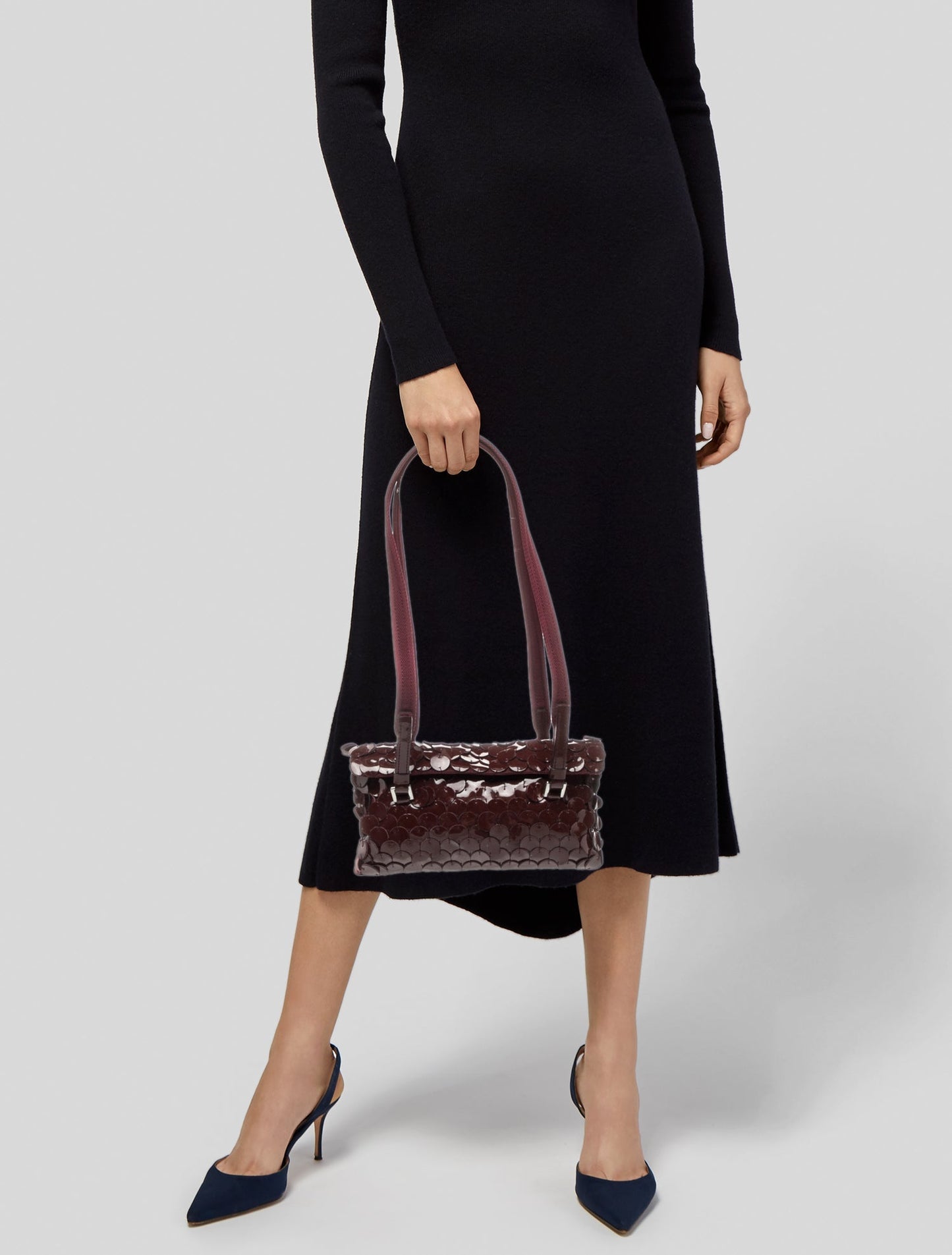 Prada Enameled Metal Triangle Shoulder Bag