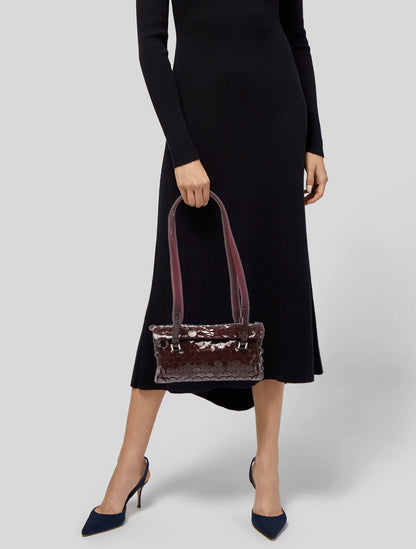 Prada Enameled Metal Triangle Shoulder Bag