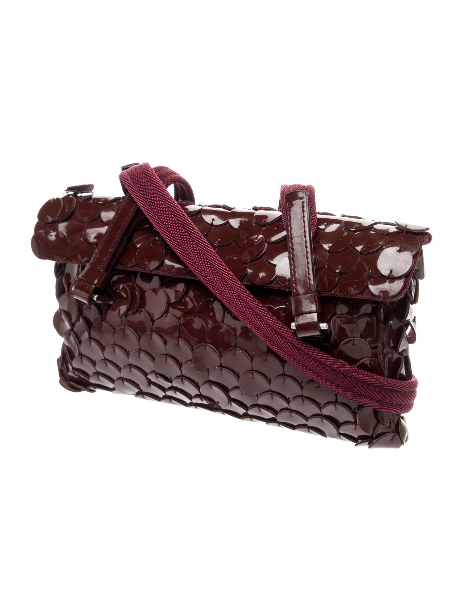 Prada Enameled Metal Triangle Shoulder Bag