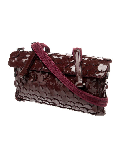 Prada Enameled Metal Triangle Shoulder Bag