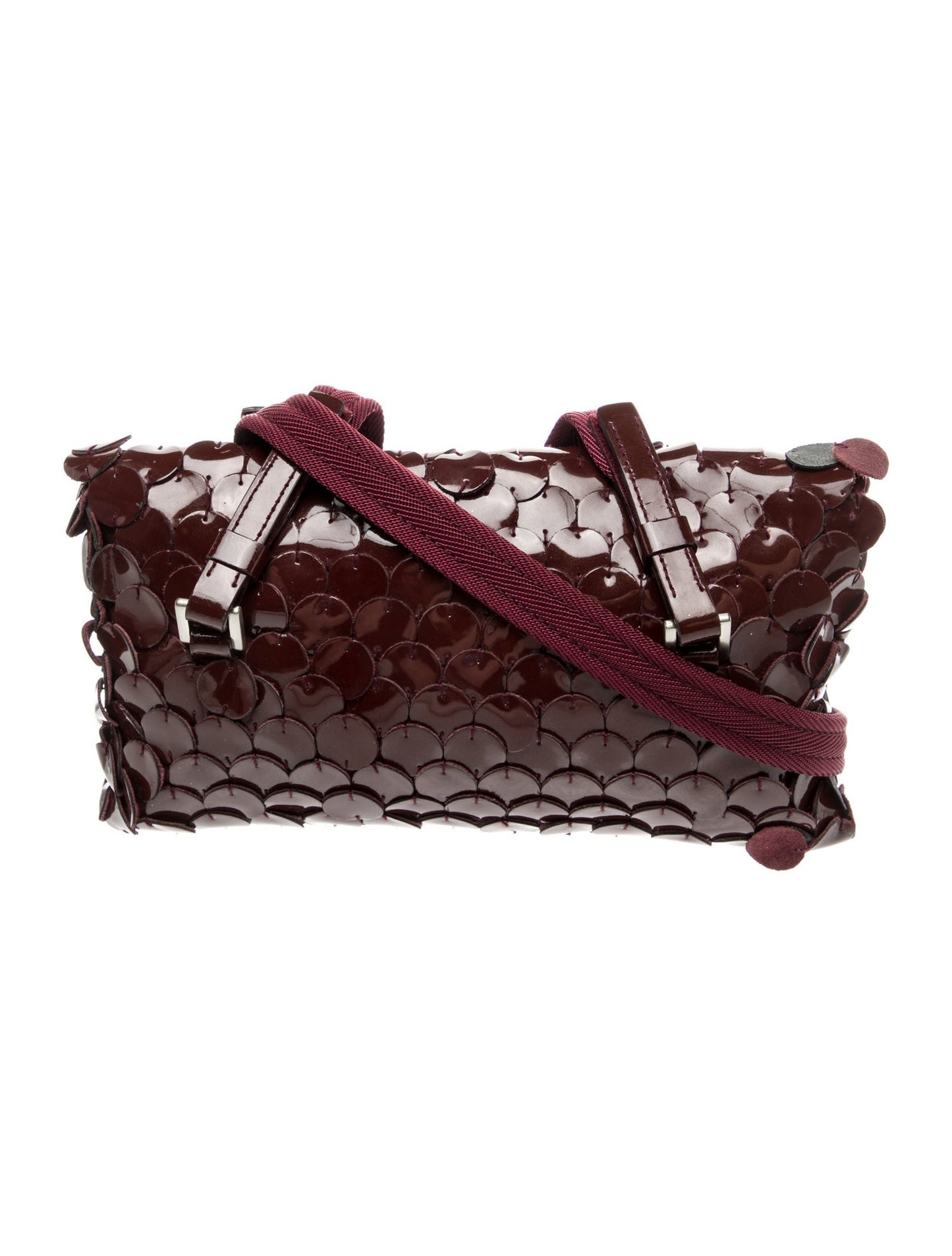 Prada Enameled Metal Triangle Shoulder Bag