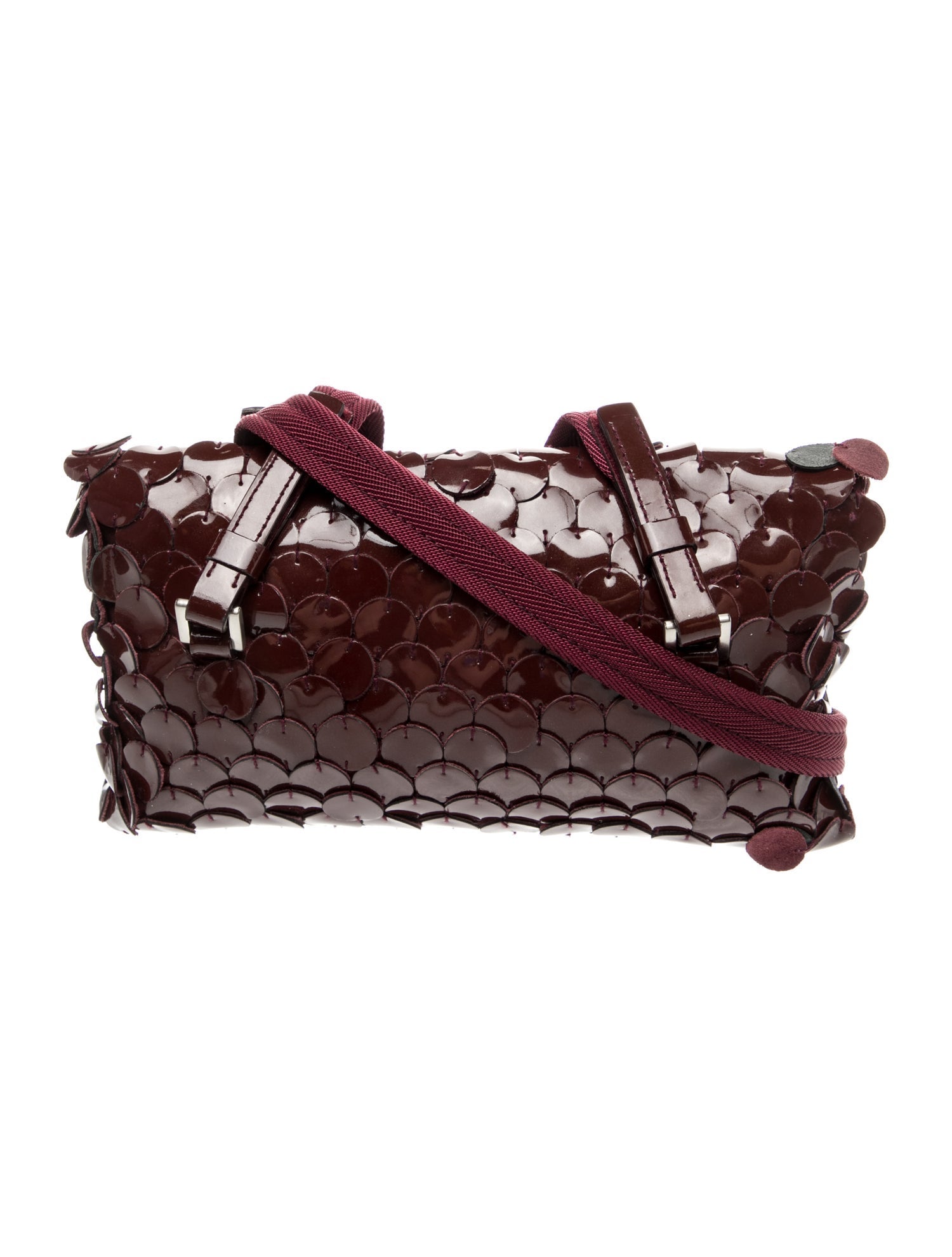 Prada Enameled Metal Triangle Shoulder Bag
