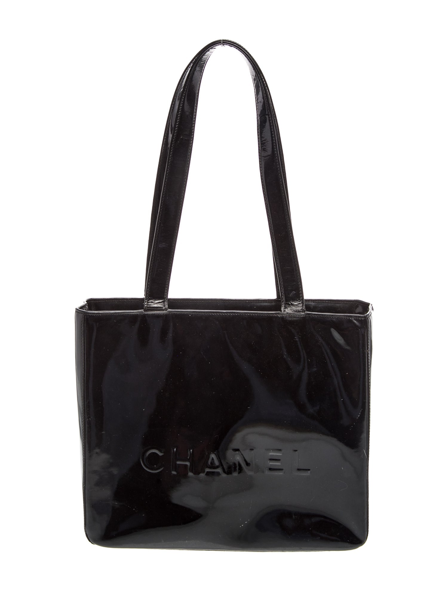 Chanel Patent Logo Tote