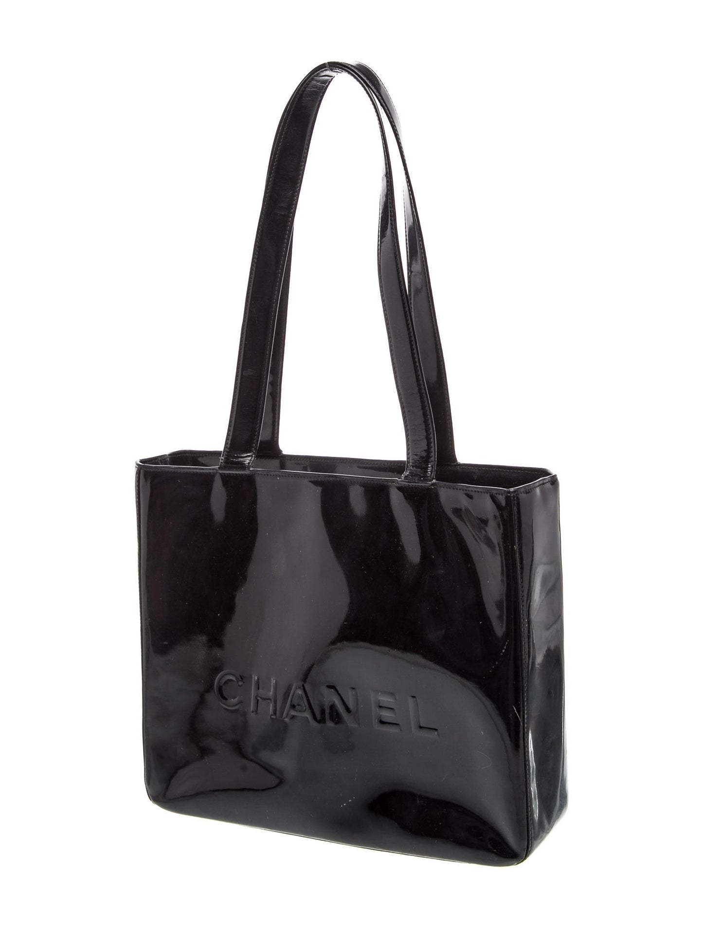 Chanel Patent Logo Tote