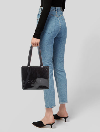 Chanel Patent Logo Tote