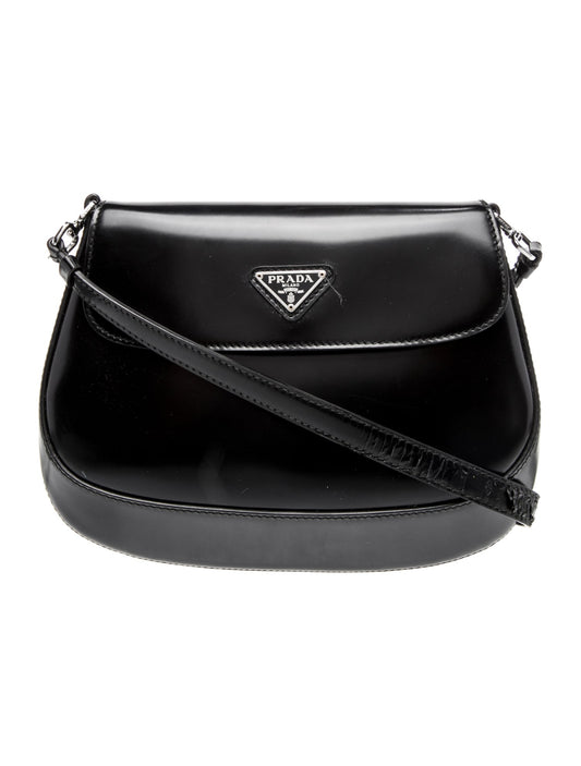 Prada Enameled Metal Triangle Cleo