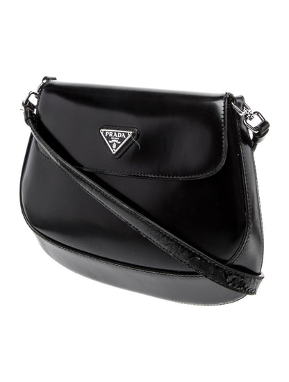 Prada Enameled Metal Triangle Cleo