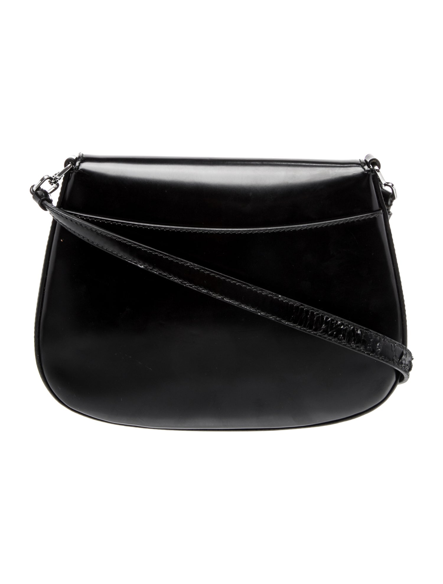 Prada Enameled Metal Triangle Cleo