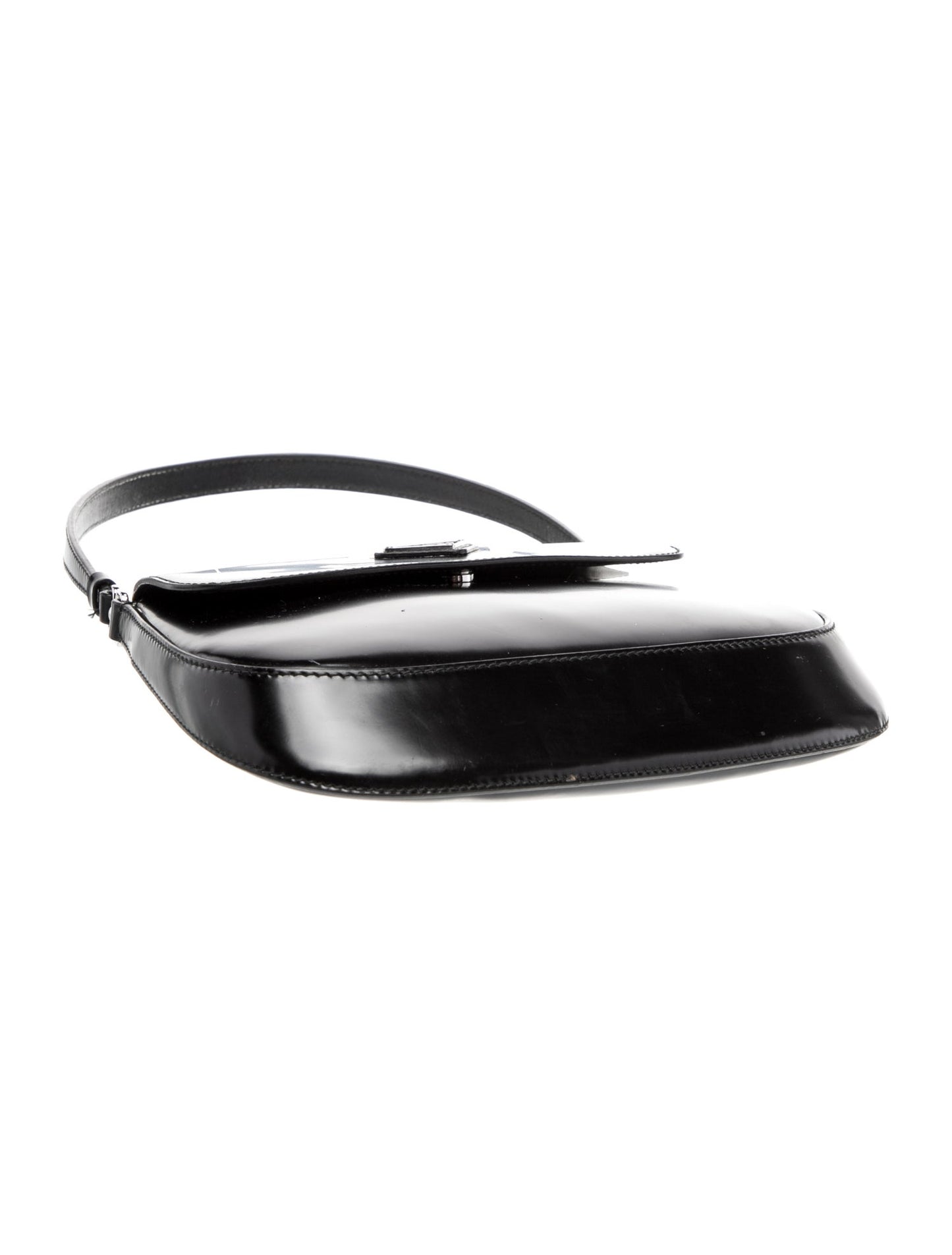 Prada Enameled Metal Triangle Cleo