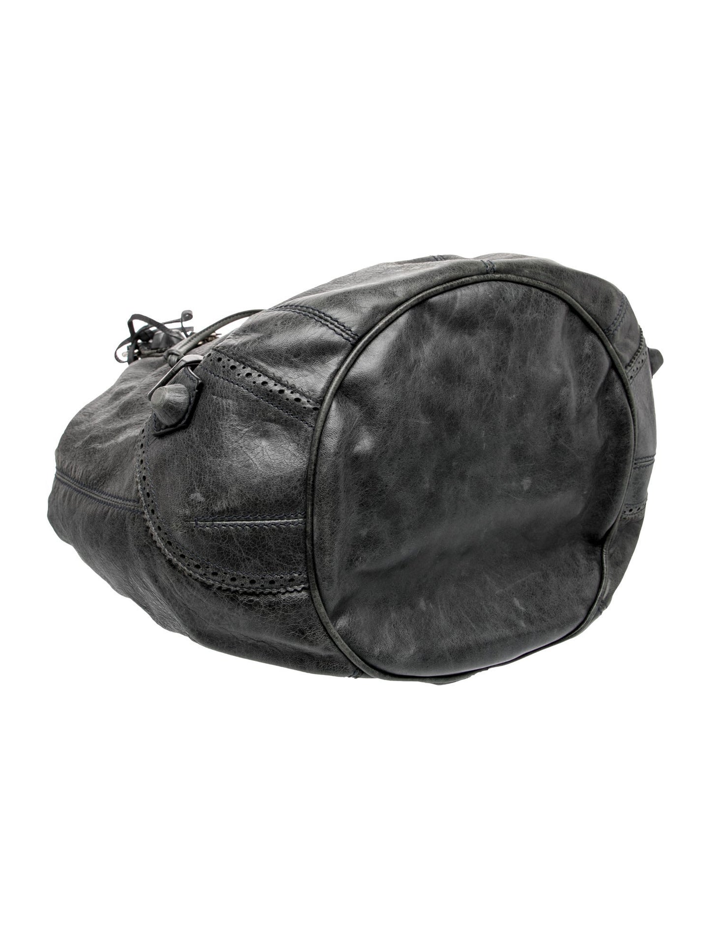 Balenciaga Leather Leather Pompon Motocross City Bag