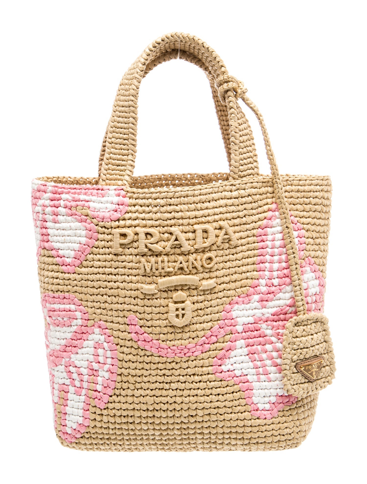 Prada Enameled Metal Triangle Top Handle Bag
