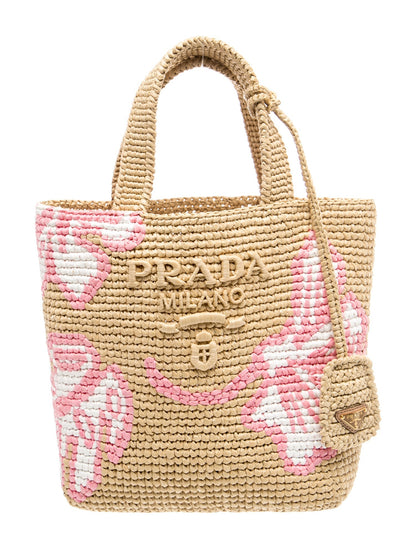 Prada Enameled Metal Triangle Top Handle Bag