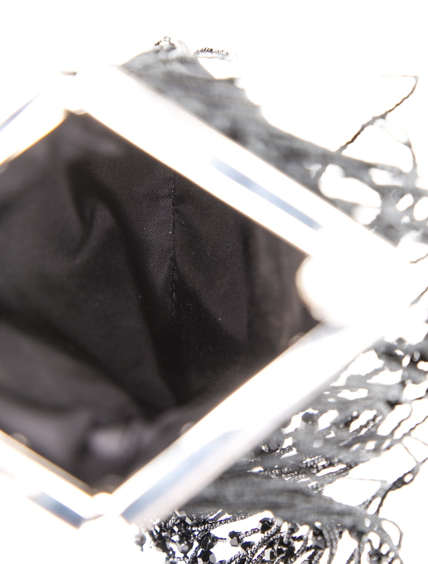 Prada Enameled Metal Triangle Minaudière
