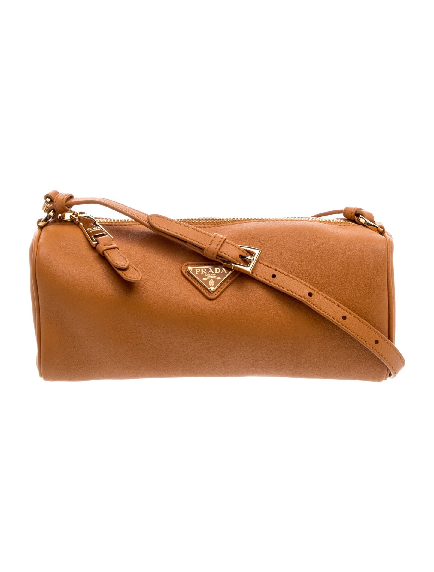 Prada Enameled Metal Triangle Leather Mini Bag Mini
