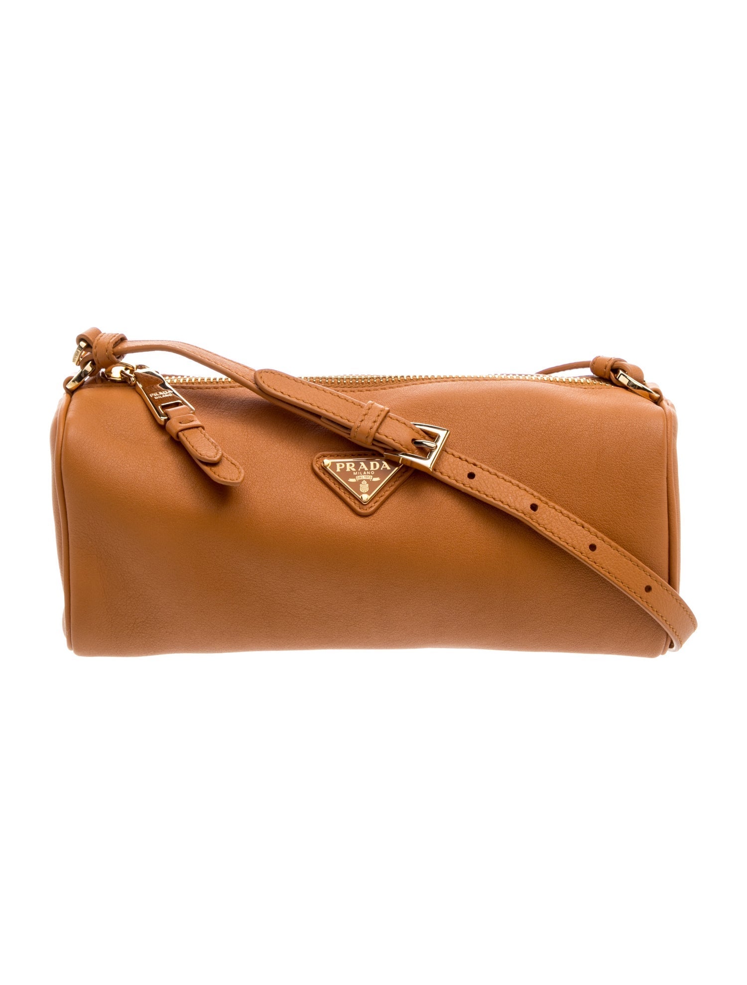 Prada Enameled Metal Triangle Leather Mini Bag Mini
