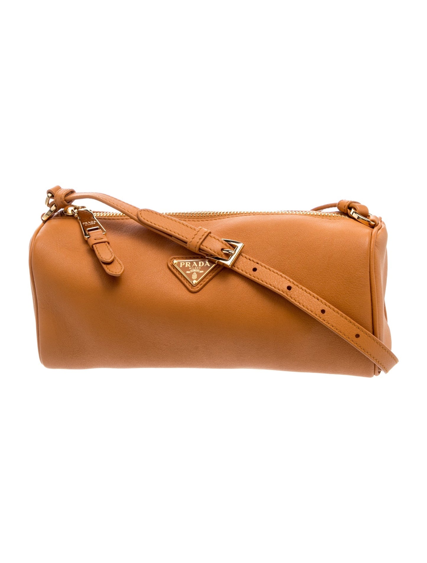 Prada Enameled Metal Triangle Leather Mini Bag Mini