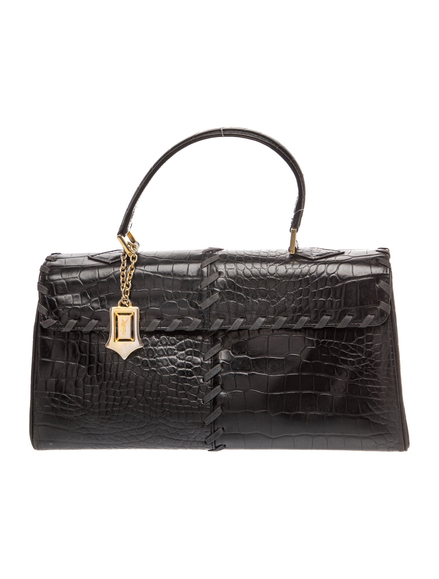 Yves Saint Laurent Embossed Leather Top Handle Bag